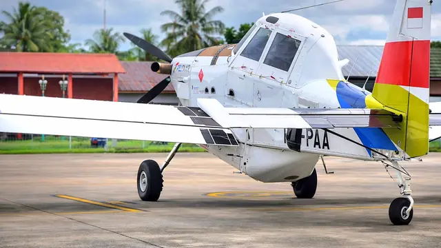 Pesawat Pelita Air Servise berjenis Air Tractor AT-802 dengan registrasi PK-PAA. (Dok Pelita Air)