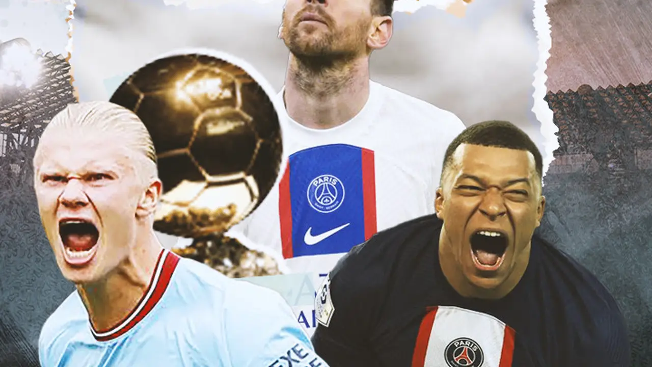 Ilustrasi - Lionel Messi, Erling Haaland, Kylian Mbappe