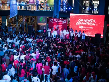 Suasana saat acara Pekan Pancasila yang dihadiri sejumlah toko dan artis di Mall Citos, Jakarta (3/6). ). Acara bertajuk 'We The Nation' digelar untuk memperingati hari lahir Pancasila ke-72. (Liputan6.com/Gempur M Surya)