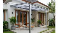 Model kanopi teras rumah kecil dengan tampilan clean dan elegan. [Foto: Gemini]