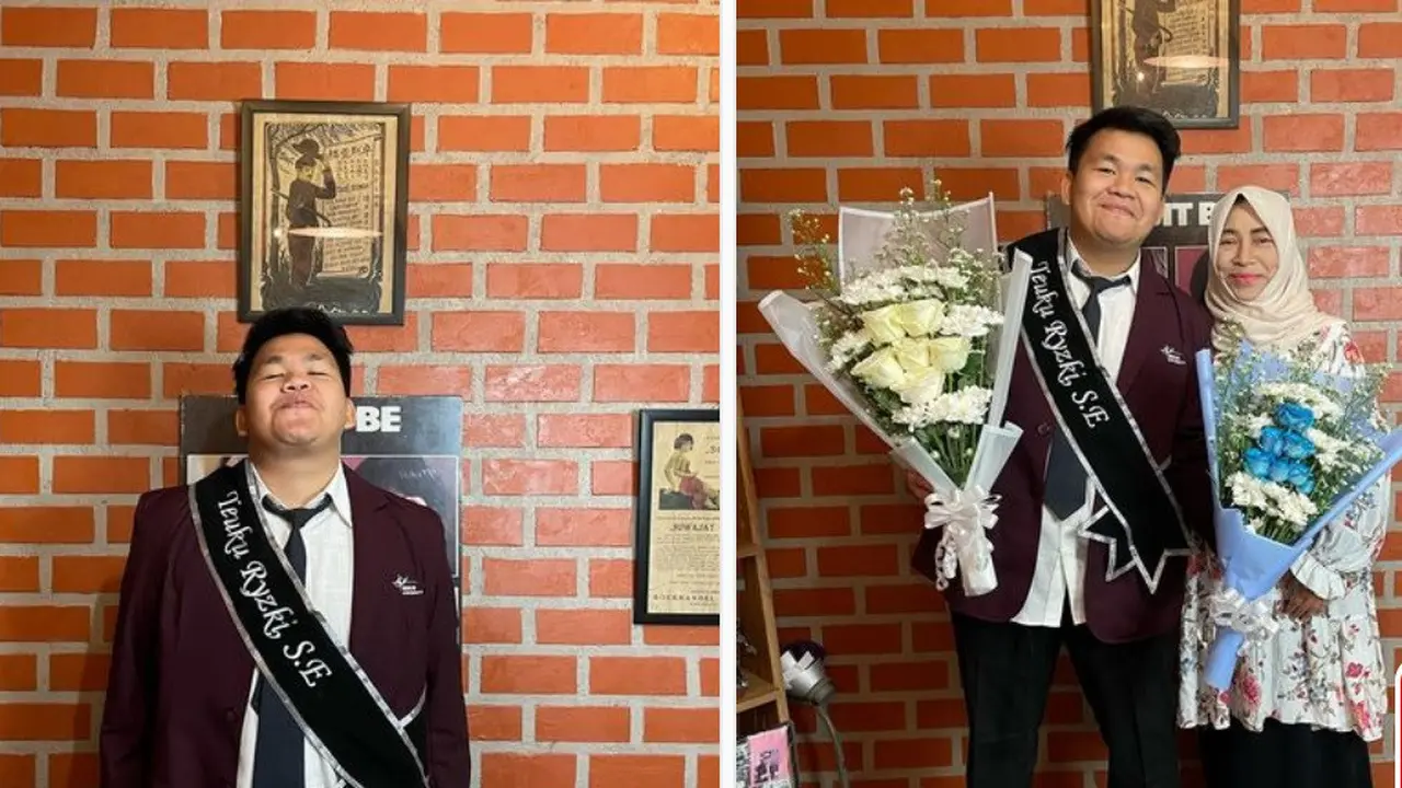 Teuku Ryzki alias Kiki CJR lulus sidang skripsi (Foto: Instagram/@teukuryz)