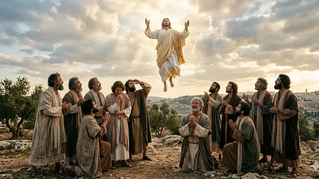 Gambar Kenaikan Yesus Kristus (Foto: Gemini AI)