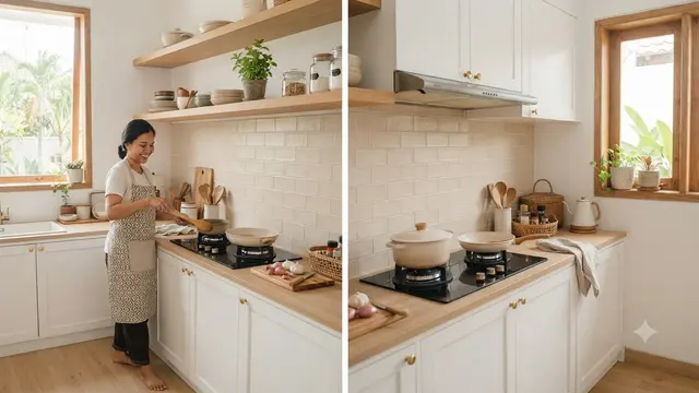 Warna backsplash yang cocok untuk dapur Scandinavian hadirkan suasana baru saat memasak model krem