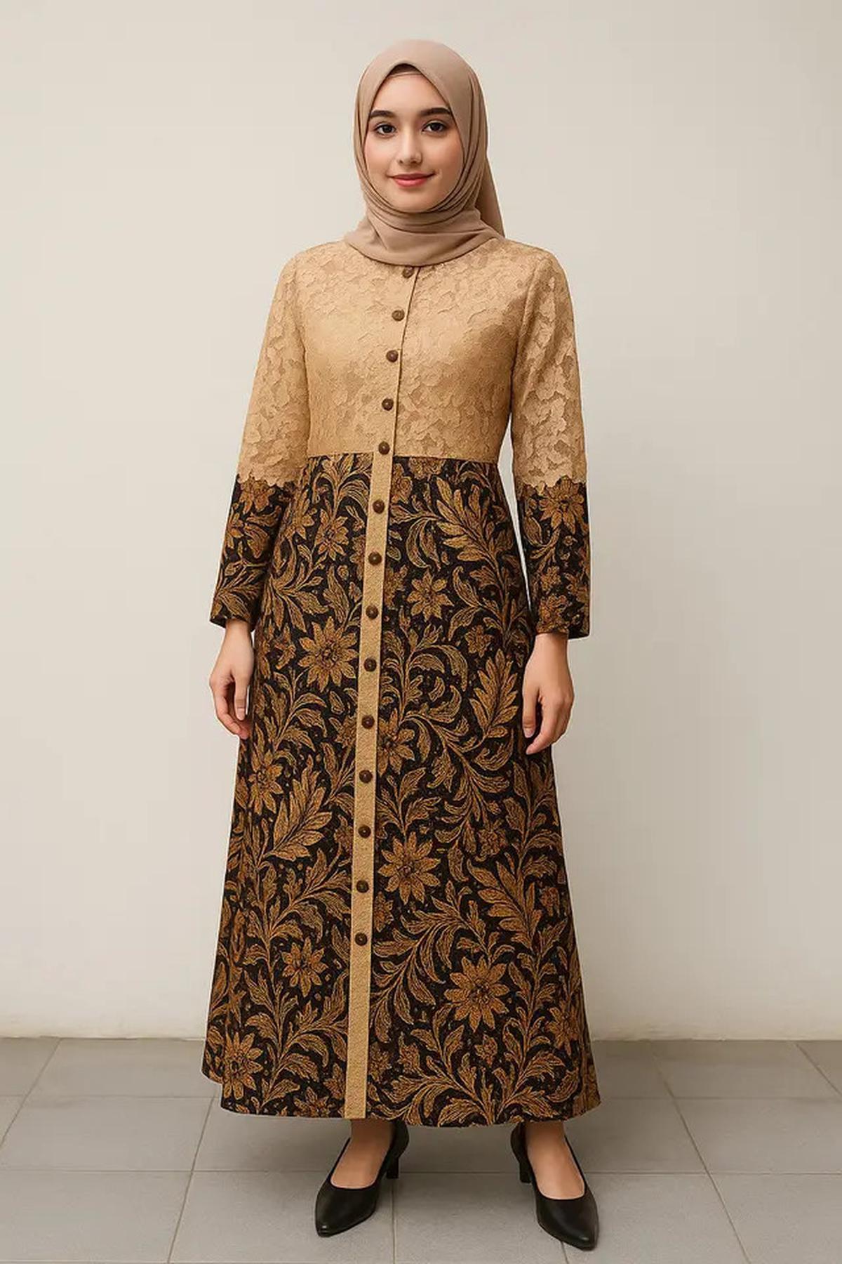 7 Model Gamis Batik Kombinasi Full Kancing Terpopuler 2025, Modis dan Kekinian
