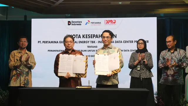 MoU Pertamina Geothermal Energy dan Framework Agreement untuk pengembangan green data center. (Foto: Pertamina Geothermal Energy)