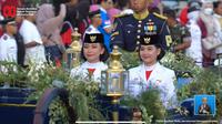 Prosesi Kirab Bendera merah putih dan teks proklamasi dikembalikan ke Monumen Nasional (Monas) Jakarta. (Dok. Tangkapan Layar YouTube Sekretariat Presiden)