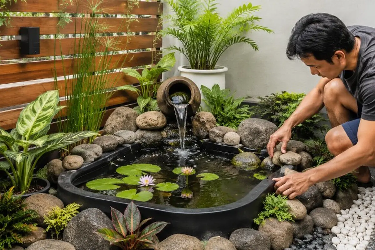 Cara Membuat Kolam Mini di Sudut Halaman Tanpa Menggali Tanah