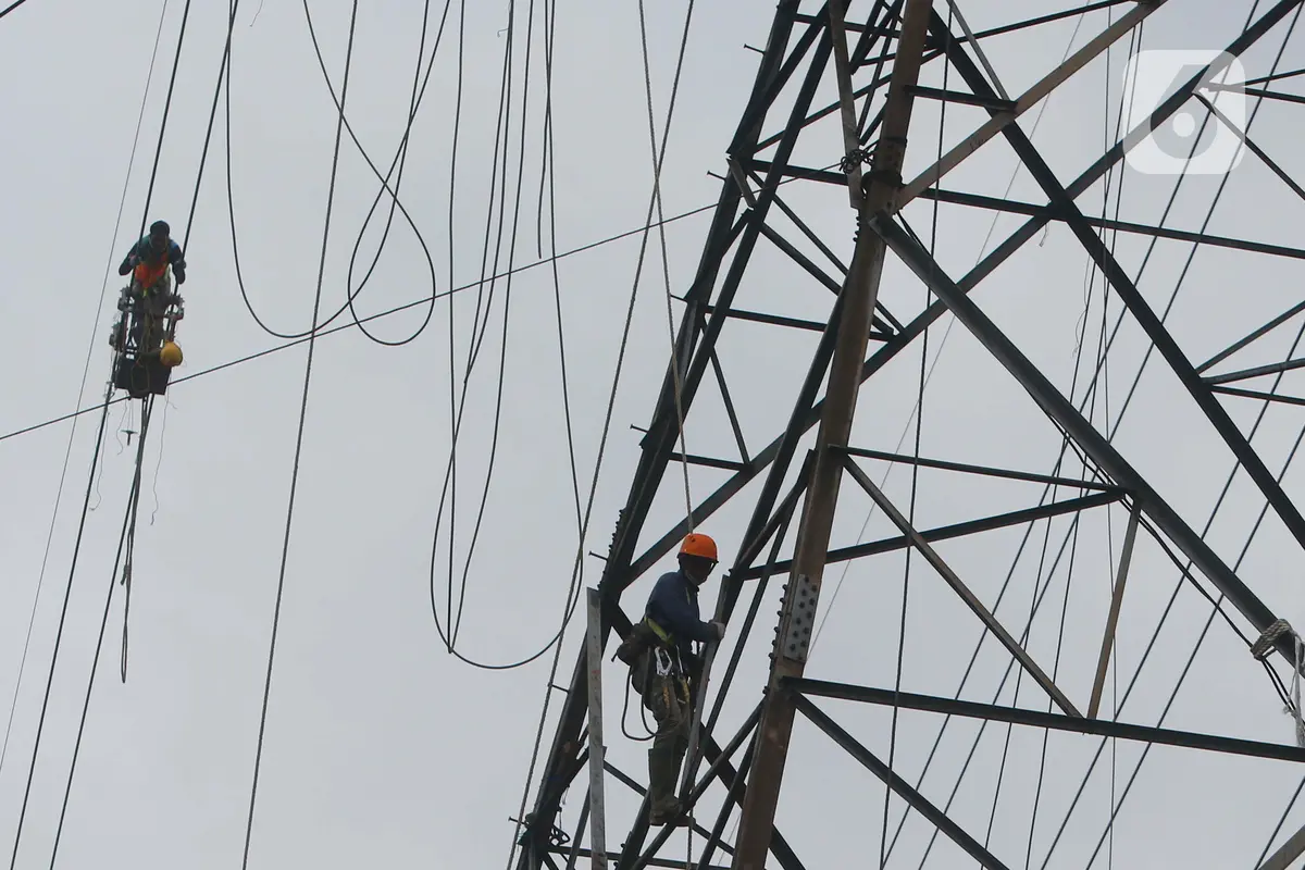 Saat Pasukan Elit PLN Bekerja Diantara Ketinggian dan Tegangan Tinggi