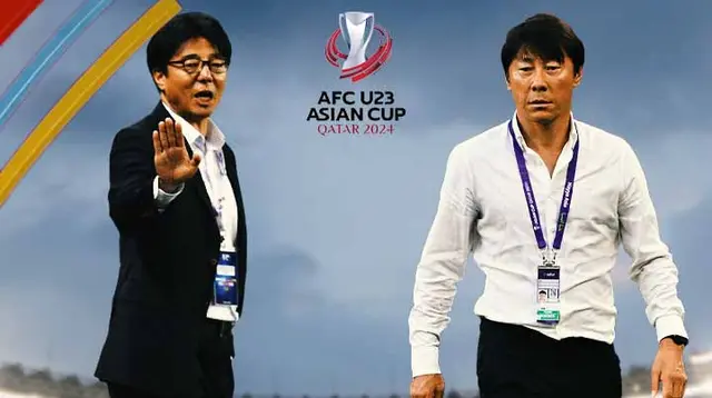 Piala Asia U-23 - Korea Selatan Vs Timnas Indonesia U-23 - Duel Pelatih (Bola.com/Adreanus Titus)
