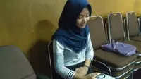 Anindya Puspita Helga Nur Fadhila, siswa dan atlet voli SMA N 1 Semarang yang dikeluarkan karena menjalankan tugas sebagai pengurus OSIS. (foto : liputan6.com / edhie)