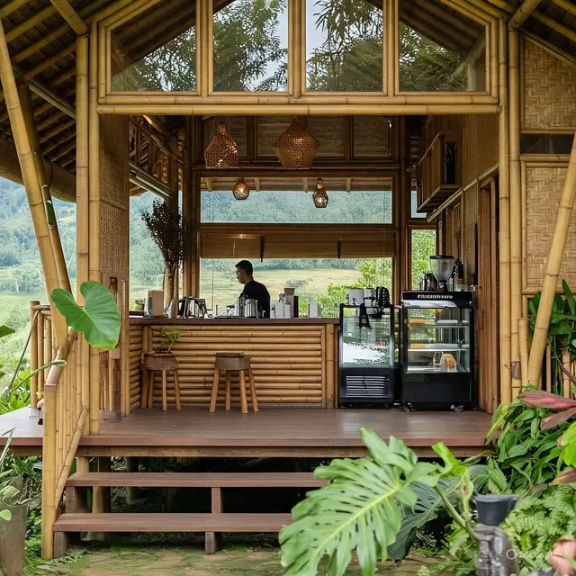 Warung Kopi dengan Pemandangan Alam