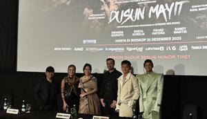 Film Dusun Mayit hadirkan pengalaman horor bertema pendakian gunung di XXI Senayan City, Jakarta Pusat, Selasa (23/12/2025). (Dok. Aisyah Ichsani Maulida/Liputan6.com)