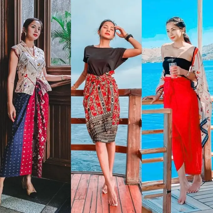10 Potret Kirana Larasati Tampil Kekinian dan Modis dengan Kain Batik