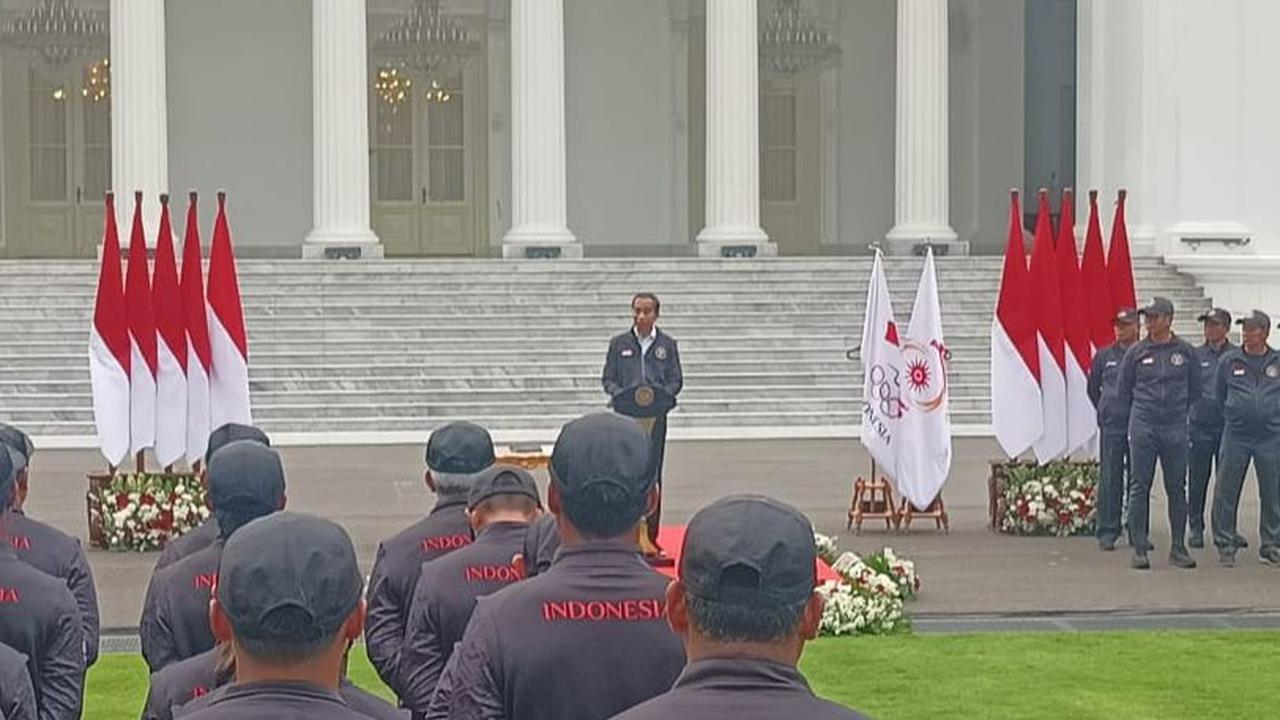 Presiden Jokowi mengucapkan selamat bertanding untuk para atlet Indonesia. Dirinya menantikan prestasi dan emas yang sebanyak-banyaknya.<br>