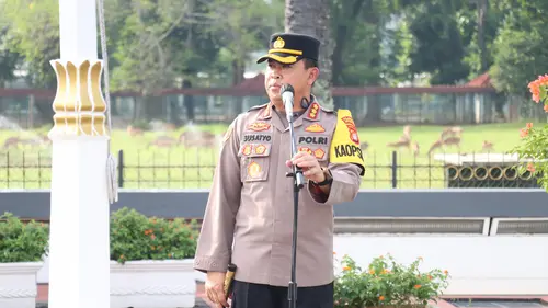 Kapolres Metro Jakarta Pusat, Kombes Pol Susatyo Purnomo Condro menyebut, pihaknya mengerahkan 2.590 personil gabungan untuk mengamankan aksi unjuk rasa di depan Gedung DPR/MPR RI. (Ady Anugrahadi).