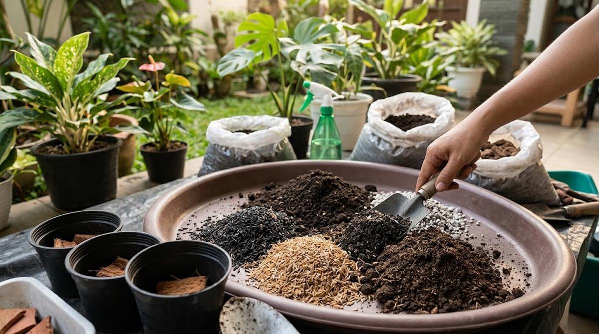 Cara Membuat Media Tanam untuk Tanaman Hias di Pot Kecil/AI Generated
