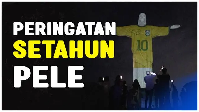 Berita video, Patung Yesus Kristus yang terkenal di Rio de Janeiro, Brasil mengenakan jersey timnas Brasil untuk memperingati setahun wafat pemain legenda Brasil, Pele.