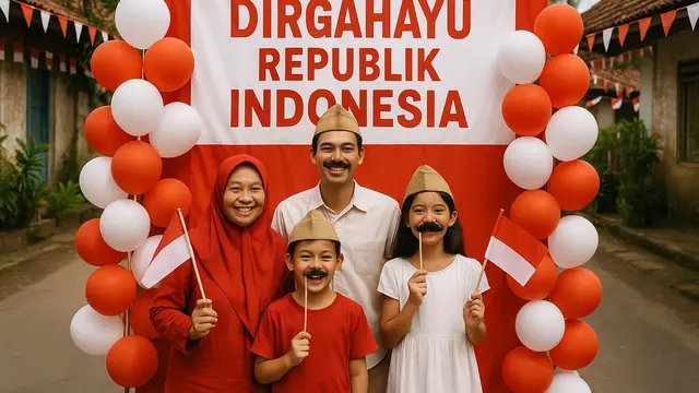 Desain Photo Booth 17 Agustus yang Cocok untuk Merayakan Hari Kemerdekaan di Kampung/Ilustrasi gambar oleh AI