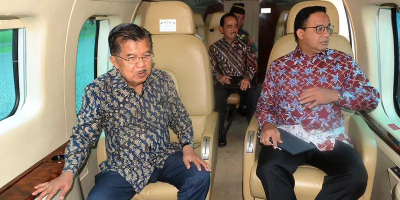 Wapres Jusuf Kalla Tinjau Titik Kemacetan dengan Helikopter