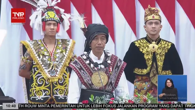 Presiden RI Joko Widodo atau Jokowi saat berpidato dalam Sidang Tahunan MPR RI, Sidang Bersama DPR RI - DPD RI pada Rabu, 16 Agustus 2023. (Photo dok. Youtube DPR RI)