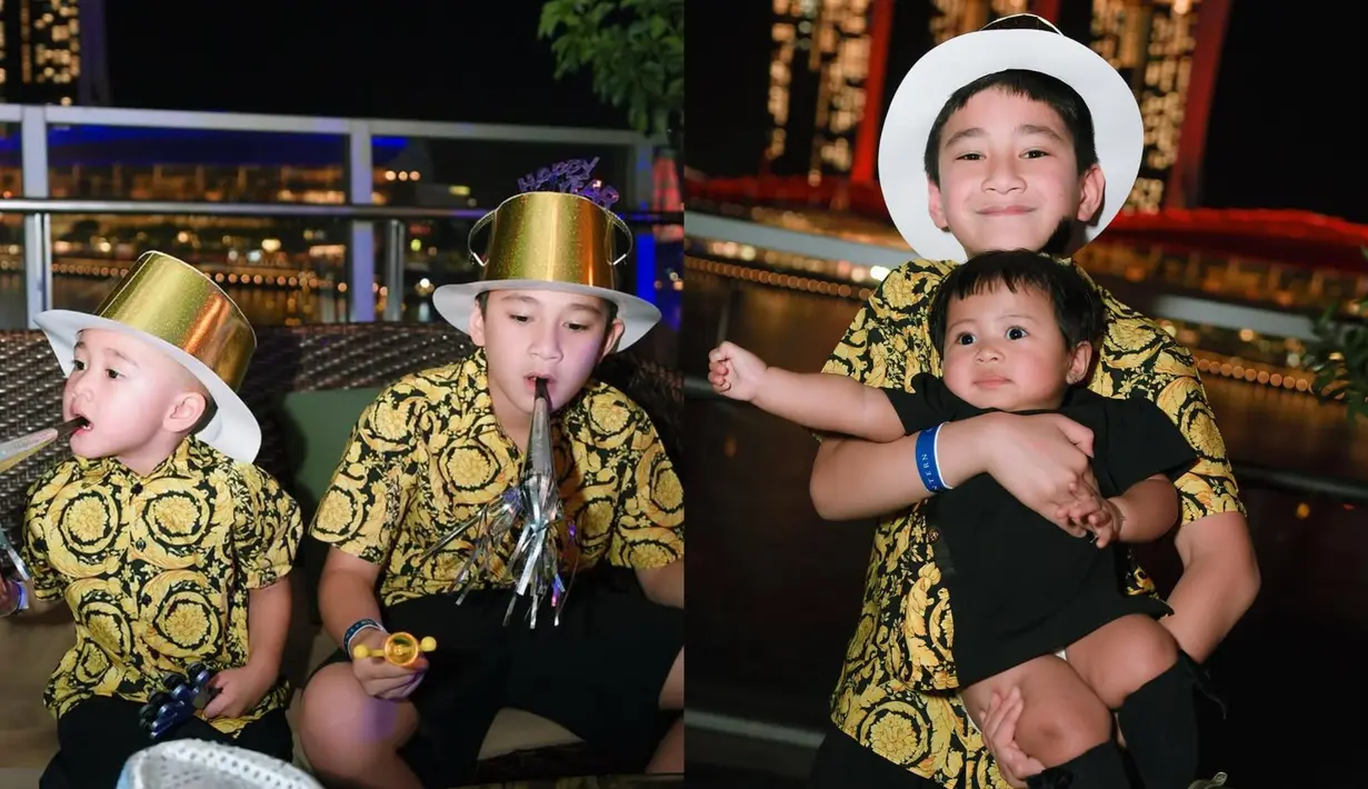Rafathar, Rayyanza, dan Lily ikut diboyong merayakan tahun baru di Singapura bersama orangtua mereka [@raffinagita1717]