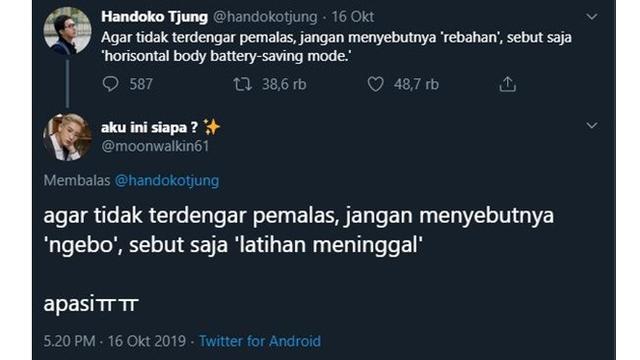 6 Nama Lain Rebahan Ala Netizen Ini Bikin Tepuk Jidat