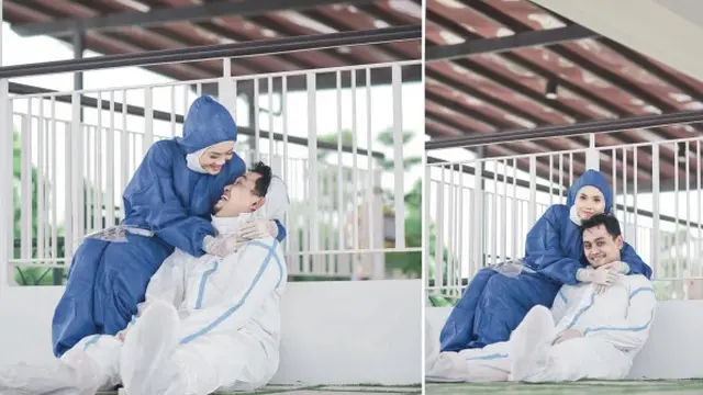 Bertemu di Pusat Karantina Covid-19, Viral Pasangan Lakukan Foto Prewedding Pakai APD