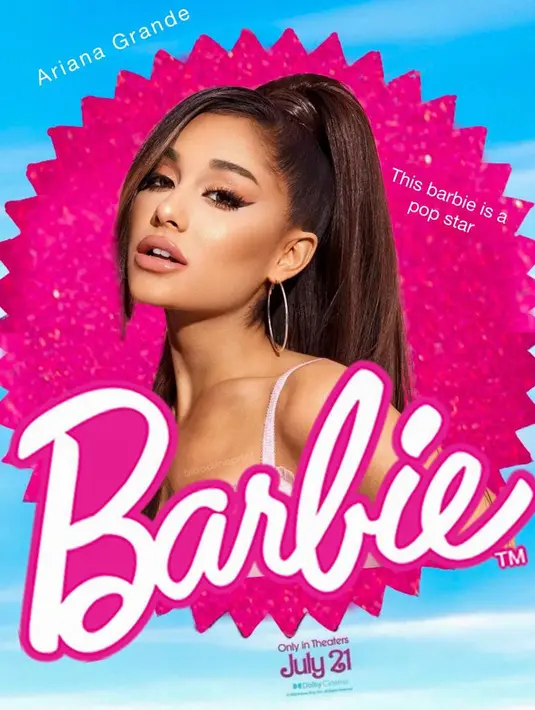 Dikenal dengan gaya rambut high ponytail, netizen juga menilai Ariana Grande cocok sebagai Barbie.  [Foto: Twitter/lntltcl].