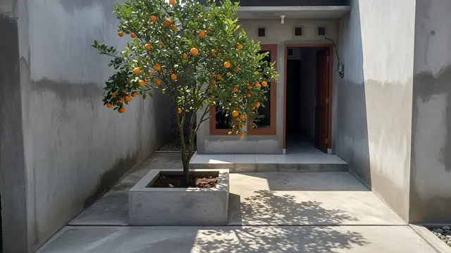 Pohon Buah yang Cocok Ditanam dalam Planter Box Beton Model Pohon Jeruk