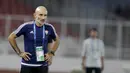 Pelatih Uni Emirat Arab (UEA), Ludovic Batelli, saat melawan Indonesia pada laga AFC di SUGBK, Jakarta, Rabu (24/10/2018). Indonesia menang 1-0 atas UEA. (Bola.com/M Iqbal Ichsan)
