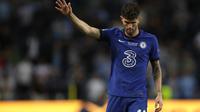 Pemain Chelsea Christian Pulisic dalam laga final Liga Champions melawan Manchester City di Estadio do Dragao, Porto, Minggu (30/5/2021) dini hari WIB. (photo AP / Manu Fernandez, Pool)