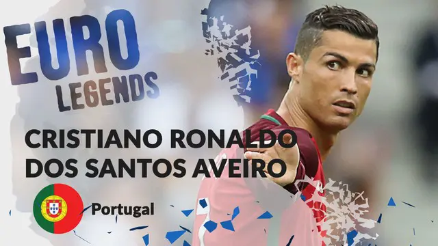 Berita motion grafis profil legenda Cristiano Ronaldo, top skorer sepanjang masa Portugal.