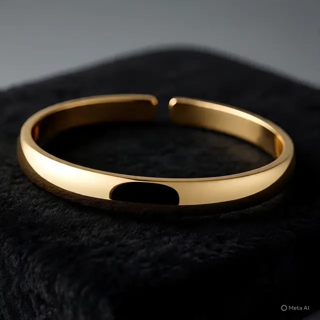 Ilustrasi Gelang Emas Cuff (Created by Meta AI)