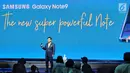 Presiden of Samsung Electronics Indonesia Jeahoon Kwon saat melaunching produk Samsung Galaxy Note 9 di Jakarta, Kamis (23/8). (Liputan6.com/Faizal Fanani)