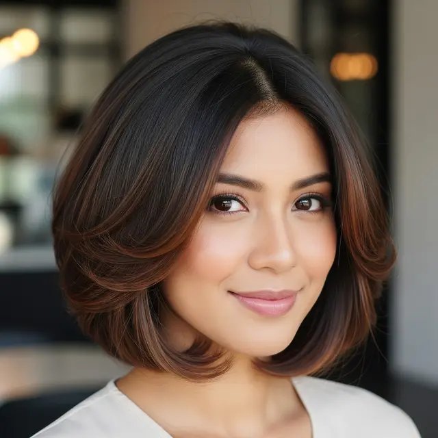 Model Rambut Wanita Pendek Bervolume (Image by Gemini AI)