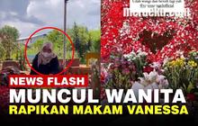 VIDEO: Muncul Wanita Berbusana Hitam Tabur Bunga dan Rapikan Makam Vanessa Angel