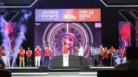 Seremoni penghargaan terhadap para pemenang dalam Ekshibisi Esports PON Papua 2021 di Jayapura, Minggu (26/9/2021). (Ist)