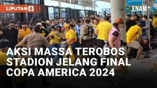 Final Copa America 2024 antara Argentina vs Kolombia mengundang antusias publik. Sayangnya antusiasme tersebut justru diwarnai aksi ilegal oknum penonton. Sejumlah oknum penonton tanpa tiket mencoba menerobos stadion melalui gerbang hingga celah-cela...