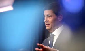 Ketua Dewan Bank Sentral Amerika Serikat (AS) atau Federal Reserve (The Fed) Kevin Warsh berbicara selama konferensi pers di Federal Reserve di Washington. Rabu, 29 Juli 2026. (AP Photo/Mark Schiefelbein)