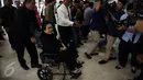Tersangka kasus dugaan makar Rachmawati Soekarnoputri menyambangi Gedung DPR, Senayan, Jakarta, Selasa (10/1). Rachmawati akan menjelaskan kronologi penangkapan dirinya dan sejumlah orang lainnya kepada Wakil Ketua DPR Fadli Zon (Liputan6.com/Johan Tallo)
