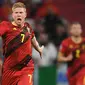 Kevin De Bruyne. Pada putaran final Piala Dunia 2022, Grup F dihuni oleh Belgia, Kanada, Maroko dan Kroasia. Gelandang serang Belgia berusia 31 tahun, Kevin De Bruyne menjadi pemain dengan nilai pasar tertinggi dari seluruh pemain di Grup F dengan nilai 85 juta Euro atau hampir setara Rp1,3 triliun. Bersama Timnas Belgia ia telah mengoleksi 91 caps dengan torehan 24 gol dan 45 assist sejak melakukan debut pada 11 Agustus 2010. (AFP/Pool/Andreas Gebert)