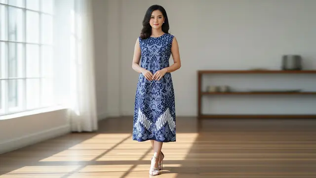 Model Dress Batik Simple dan Elegan
