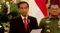 Presiden Joko Widodo atau Jokowi bersilaturahmi dengan para tokoh lintas agama di Istana Merdeka, Jakarta, Selasa (16/5/2017). (Liputan 6 SCTV)