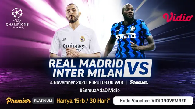 Liga Champions Matchday 3 -  Real Madrid vs Inter Milan di Vidio