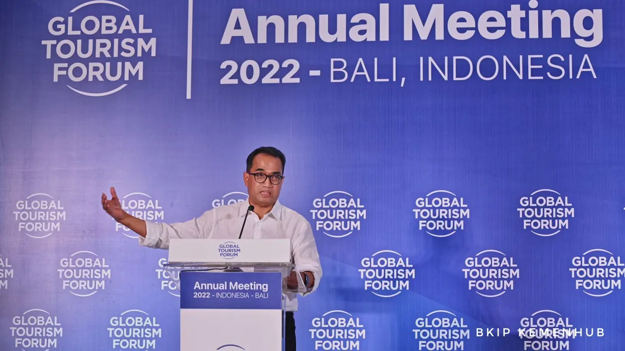 Menteri Perhubungan Budi Karya Sumadi  pada Forum Pariwisata Global atau Global Tourism Forum-Annual Meeting 2022. (Dok Kemenhub)