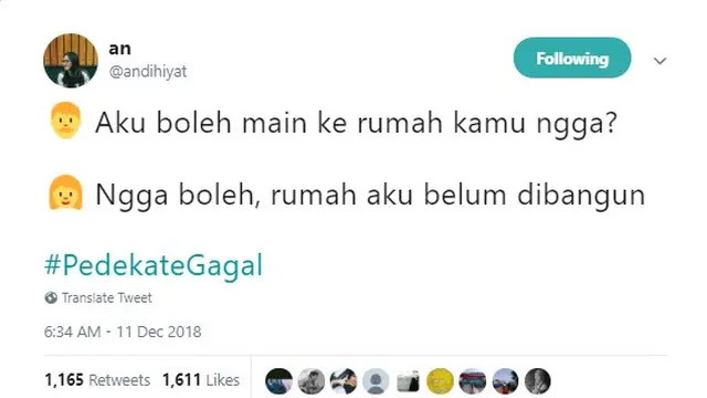 PDKT gagal ala warganet (foto: Twitter)