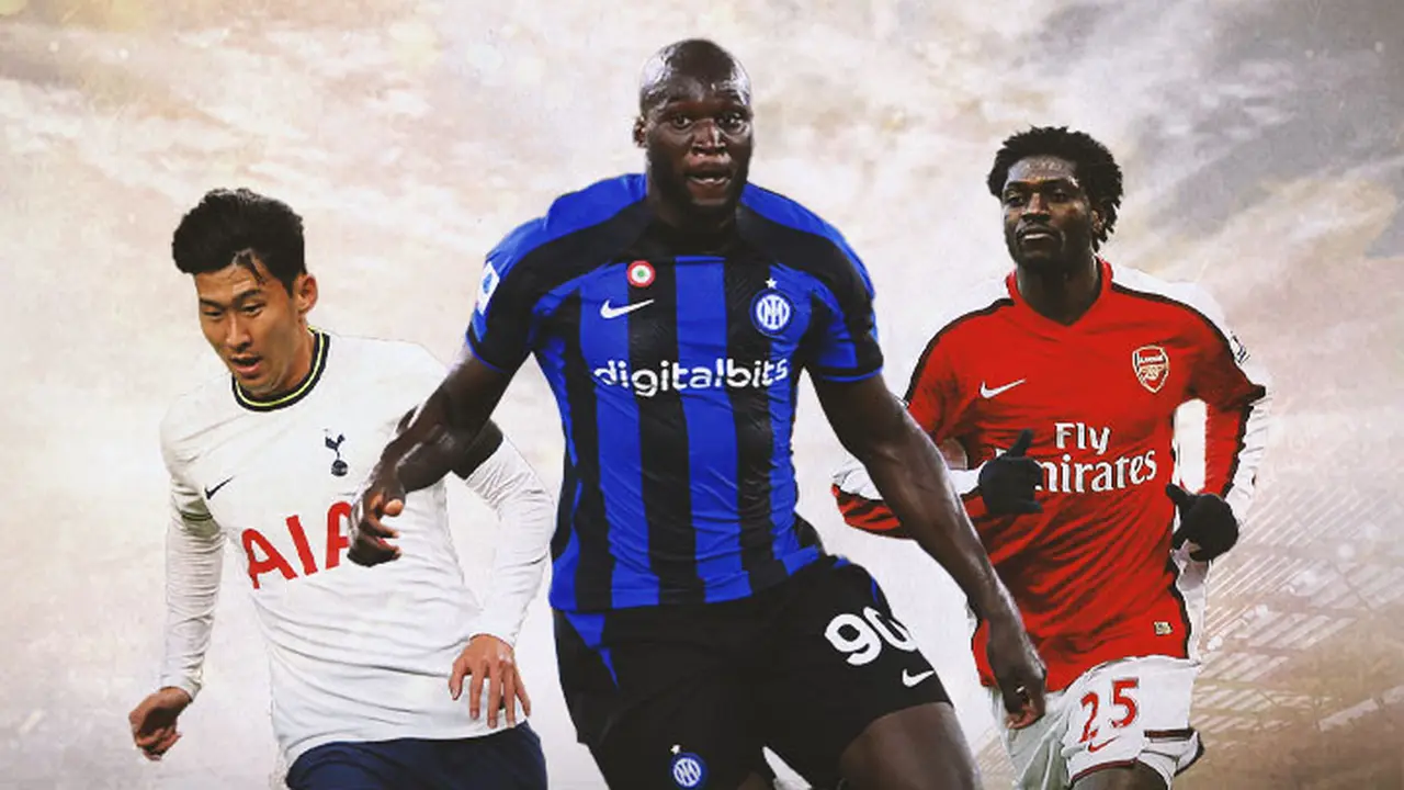 Ilustrasi - Son Heung-min, Romelu Lukaku, Emmanuel Adebayor