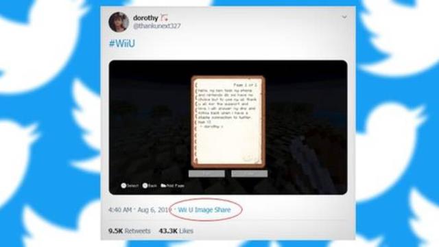 Tweet Dorothy. Twitter/@thankunext327