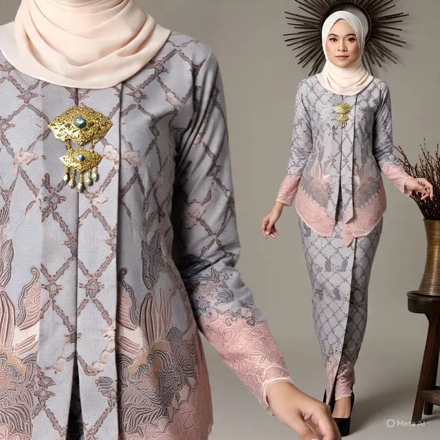 Model Baju Batik Atasan dan Bawahan Rok Terbaru #11: Kebaya Batik Modern dengan Rok Duyung