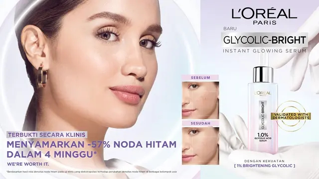 Perawatan Intensif dengan L'Oreal Glycolic- Bright Instant Glowing Serum, Cerahkan Wajah dalam 4 Minggu